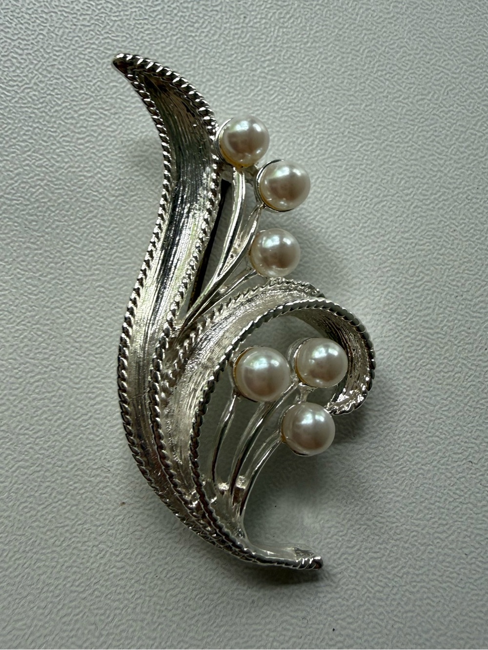 Silver Floral Curl Brooch - Women Accessories